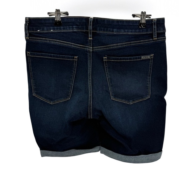 White House Black Market Women's Bermuda Denim Shorts Size 8 Cuffed Jean stretch - Picture 2 of 9